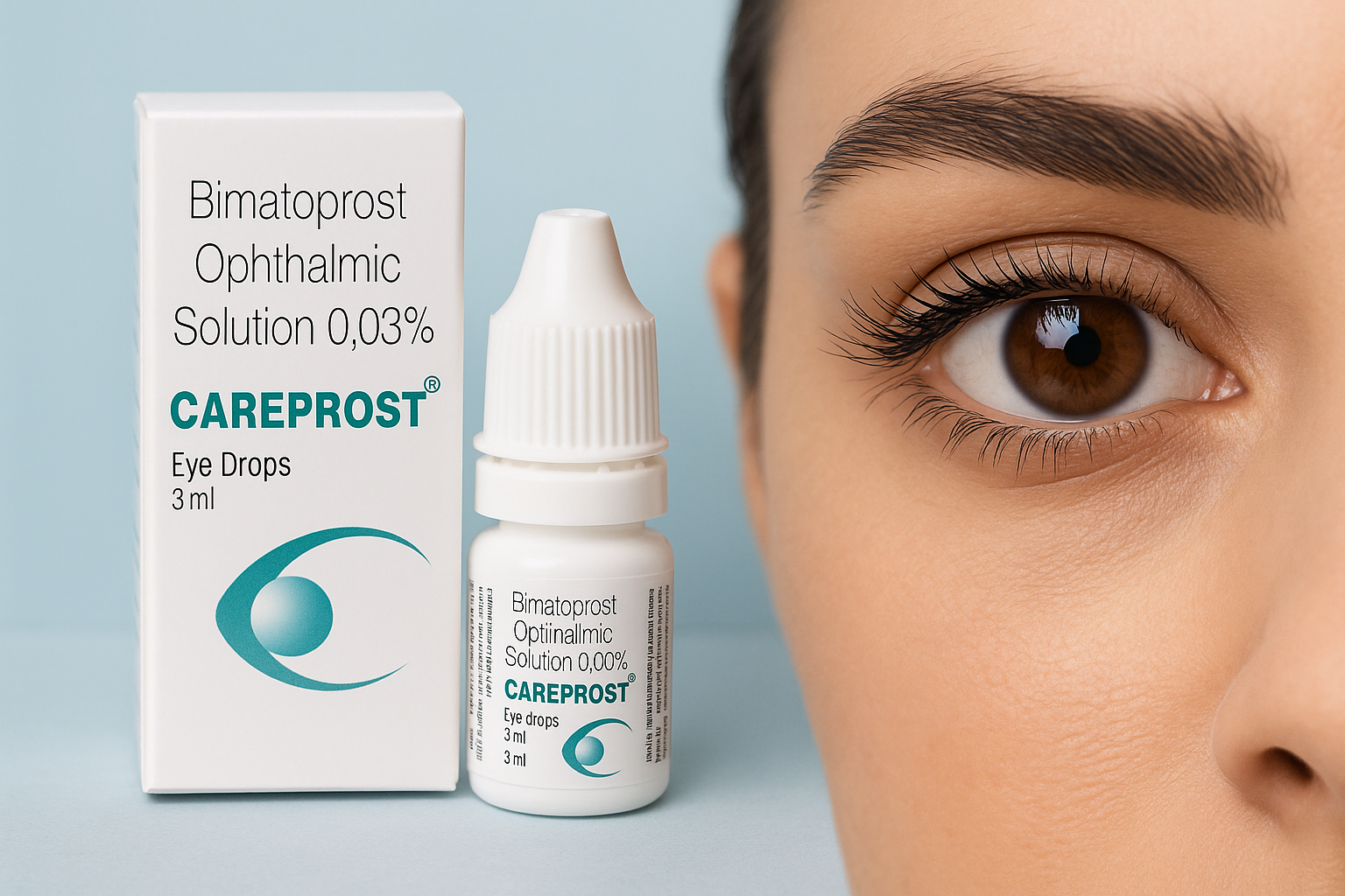 Careprost Bimatoprost 0.03% solution for eyelash growth and glaucoma treatment